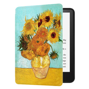 Huasiru Case for All-New Kindle (11th Gen - 2022 Release Only, Model NO C2V2L3) Cover with Auto Wake/Sleep — Will not fit Kindle Paperwhite or Kindle Oasis, Sunflowers