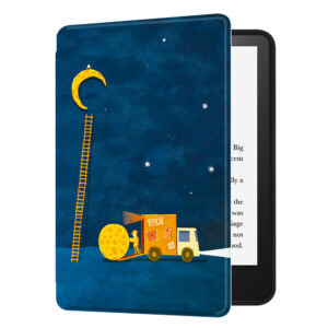 Huasiru Case for All-New Kindle (11th Gen - 2022 Release Only, Model NO C2V2L3) Cover with Auto Wake/Sleep — Will not fit Kindle Paperwhite or Kindle Oasis, Moon