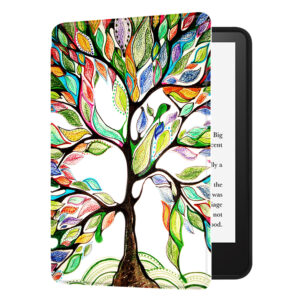Huasiru Case for All-New Kindle (11th Gen - 2022 Release Only, Model NO C2V2L3) Cover with Auto Wake/Sleep — Will not fit Kindle Paperwhite or Kindle Oasis, Happy tree