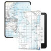 Huasiru Case for All-New Kindle Paperwhite with 6.8" Display (11th Gen-2021 Release Only - Will Not fit Prior Generation Kindle Devices) with Auto Wake/Sleep, Blue map