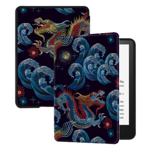 Huasiru Case for All-New Kindle Paperwhite with 6.8" Display (11th Gen-2021 Release Only - Will Not fit Prior Generation Kindle Devices) with Auto Wake/Sleep, Black dragon
