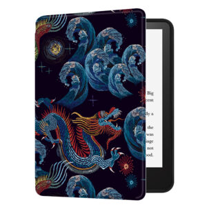 Huasiru Case for All-New Kindle (11th Gen - 2022 Release Only, Model NO C2V2L3) Cover with Auto Wake/Sleep — Will not fit Kindle Paperwhite or Kindle Oasis, Black Dragon